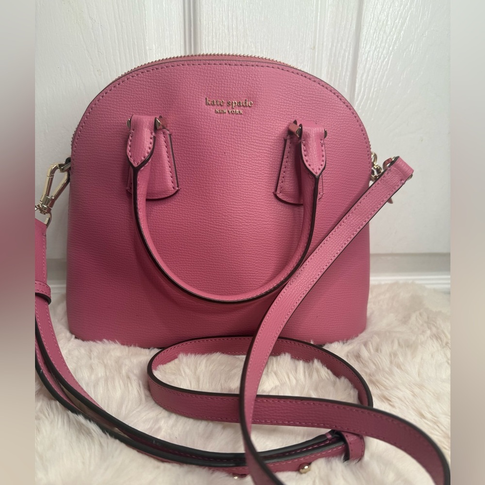 KATE SPADE NEW YORK LEATHER DOME HAND BAG PINK - Picture 2 of 15